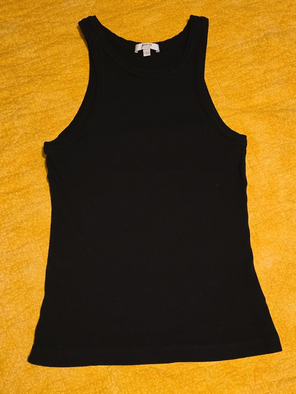 AGOLDE Women's Black Ribbed Tank Top